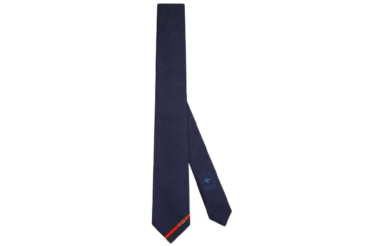 Галстук GUCCI Double G Jacquard Tie Navy Blue - изображение 2