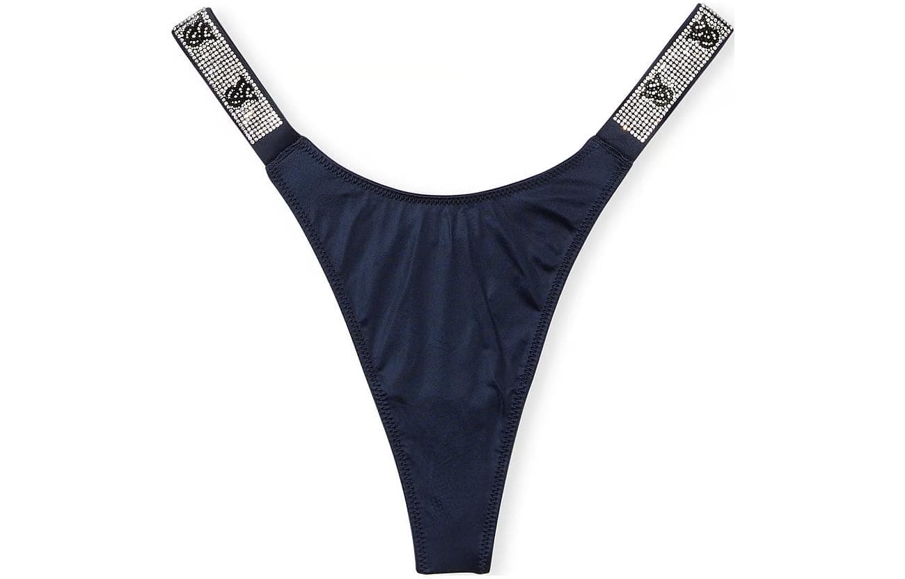 Трусы Victoria's Secret PINK VERY SEXY Shine Strap Thong PantyNoir Navy 1 - изображение 1