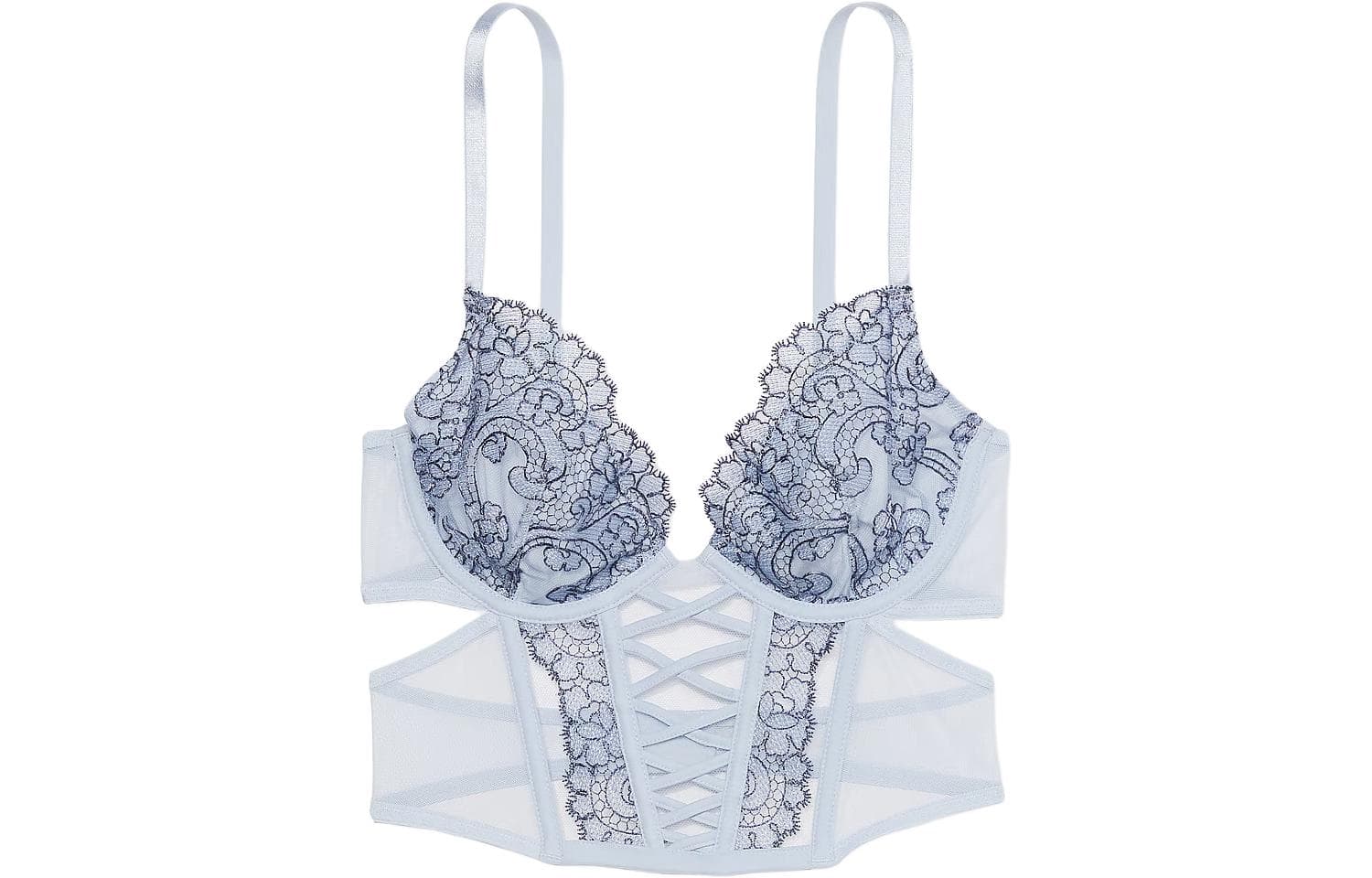 Бюстгальтер Victoria's Secret PINKDREAMANGELS Boho Floral Embroidery Low-Cut Demi Corset - изображение 1