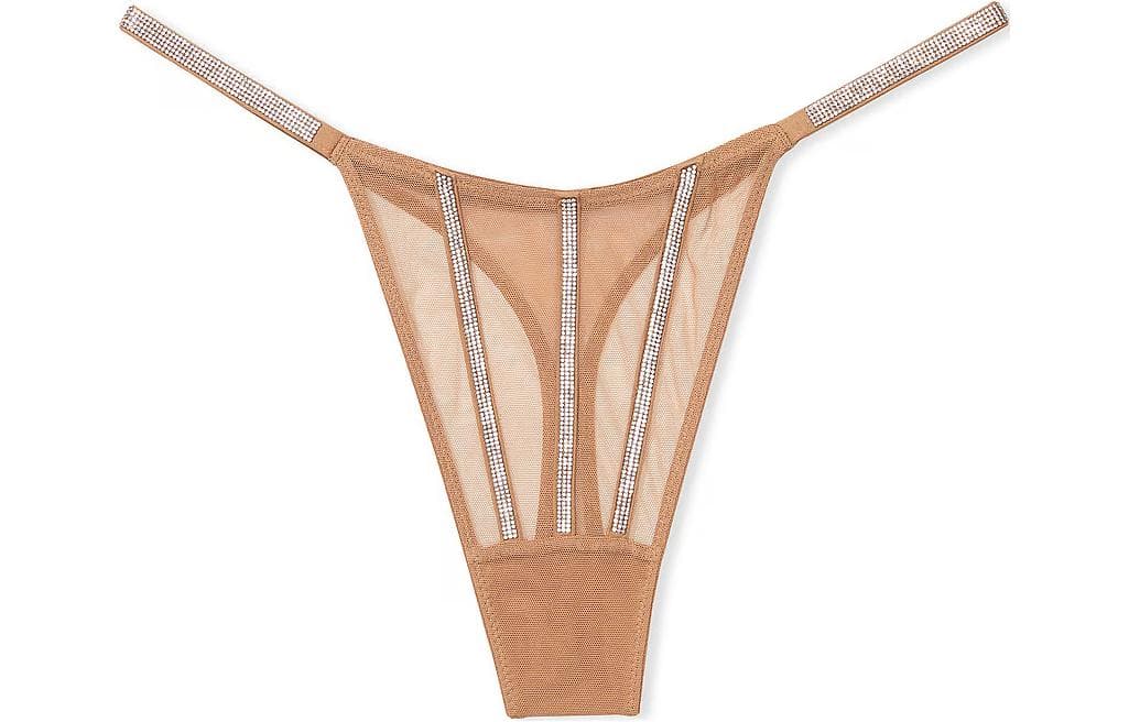 Трусы Victoria's Secret PINK VERY SEXY Sheer Shine Thong PantyToffee 1 - изображение 1