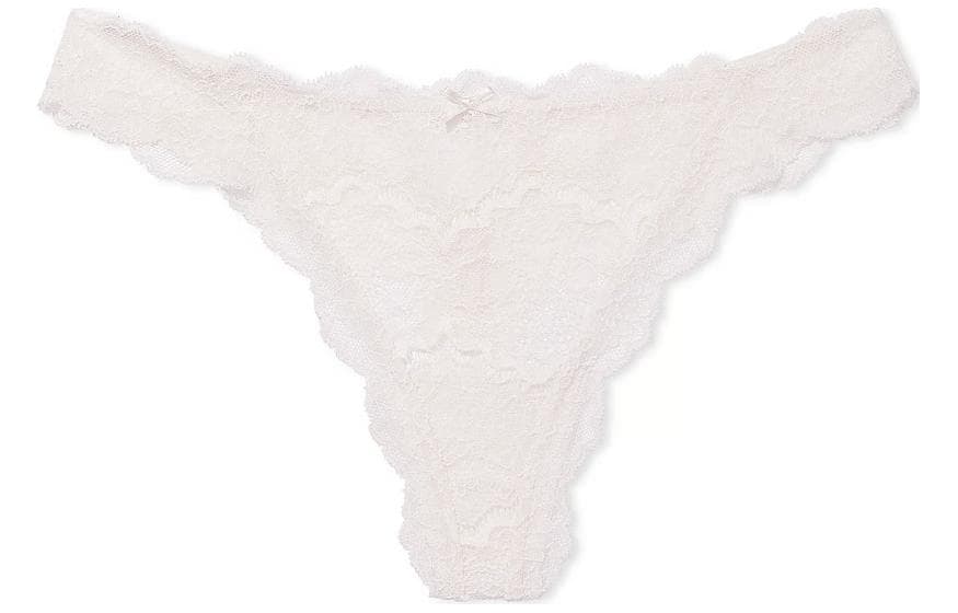 Трусы Victoria's Secret DREAM ANGELS Lace-Trim Thong PantyWhiteIvory 1 - изображение 1