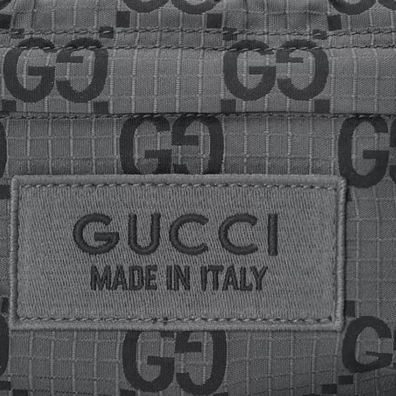 Поясная сумка GUCCI Logo Zip Waist Bag Large Gray Black - изображение 8