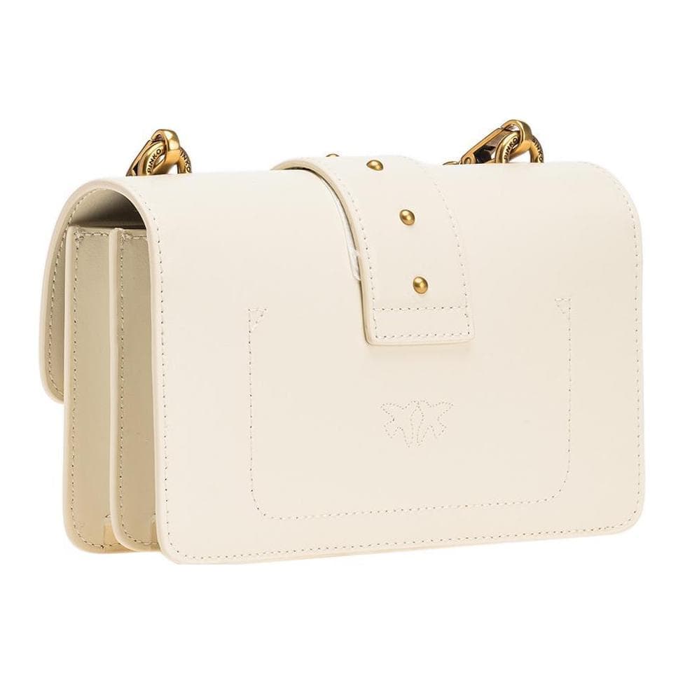 Сумка через плечо PINKO Love One Classic Logo Swallow Studded Bag White - изображение 3