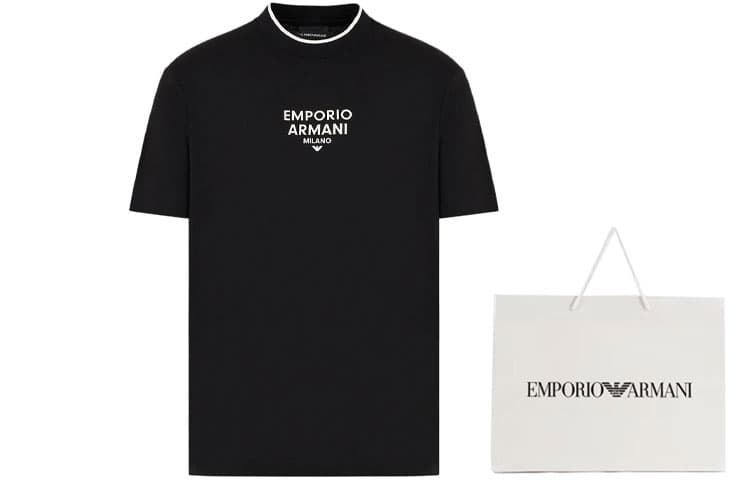 Футболка EMPORIO ARMANI T-рубашка мужская черная - изображение 2
