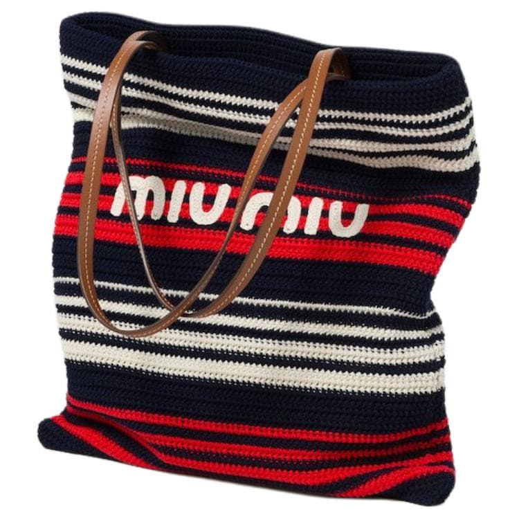 Мини-сумка Miu Miu Embroidered Logo Tote Bag Blue Red White - изображение 6