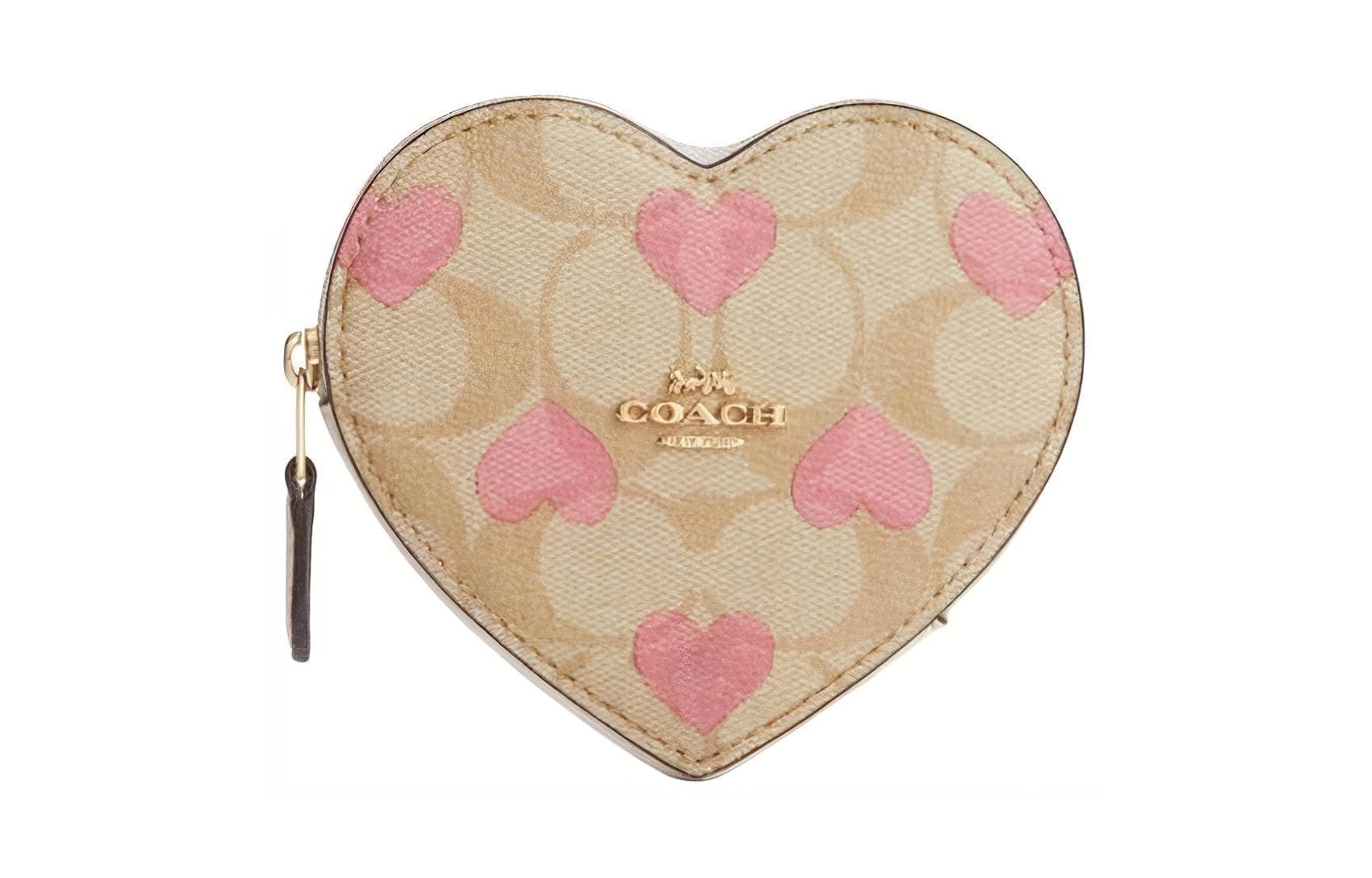 Кошелек Coach Classic Double C Heart PVC Wallet Light Khaki Print - изображение 1