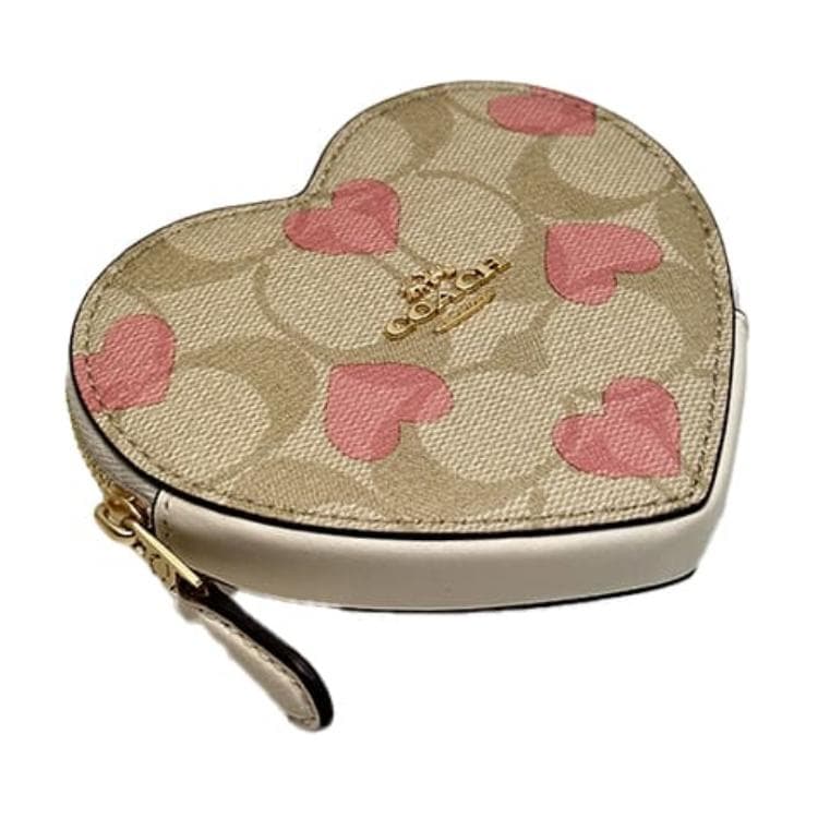 Кошелек Coach Classic Double C Heart PVC Wallet Light Khaki Print - изображение 2