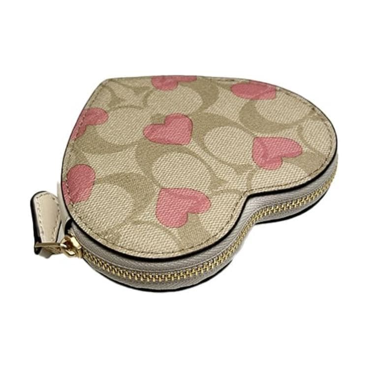 Кошелек Coach Classic Double C Heart PVC Wallet Light Khaki Print - изображение 3