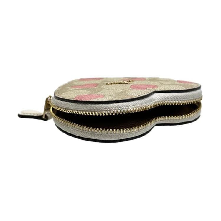 Кошелек Coach Classic Double C Heart PVC Wallet Light Khaki Print - изображение 4