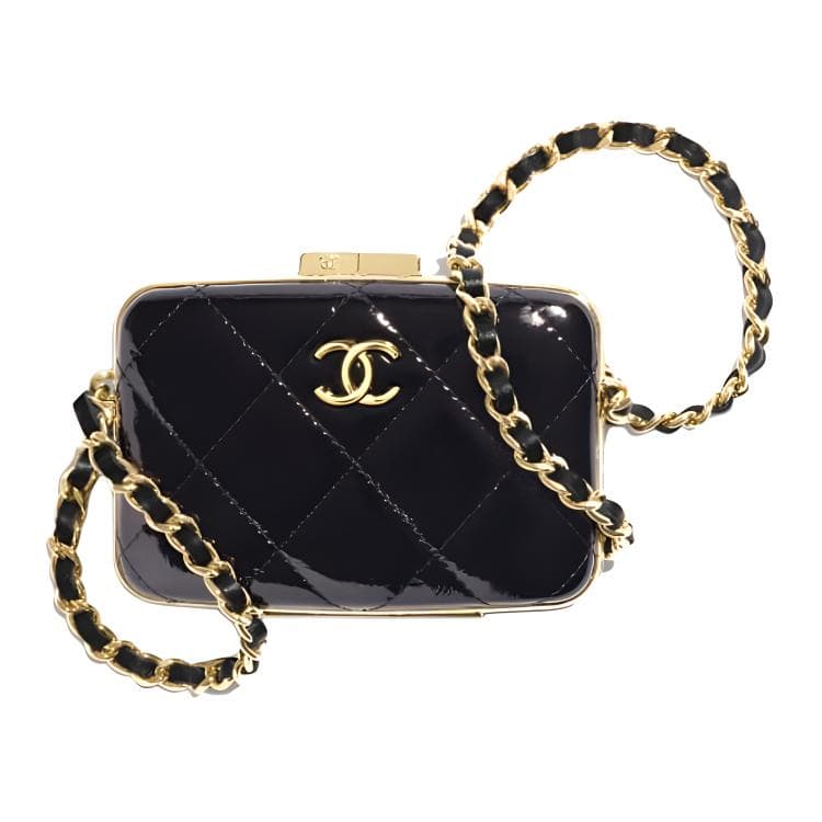 Сумка через плечо CHANEL Metal Chain Lambskin Shoulder Bag Small Black - изображение 1