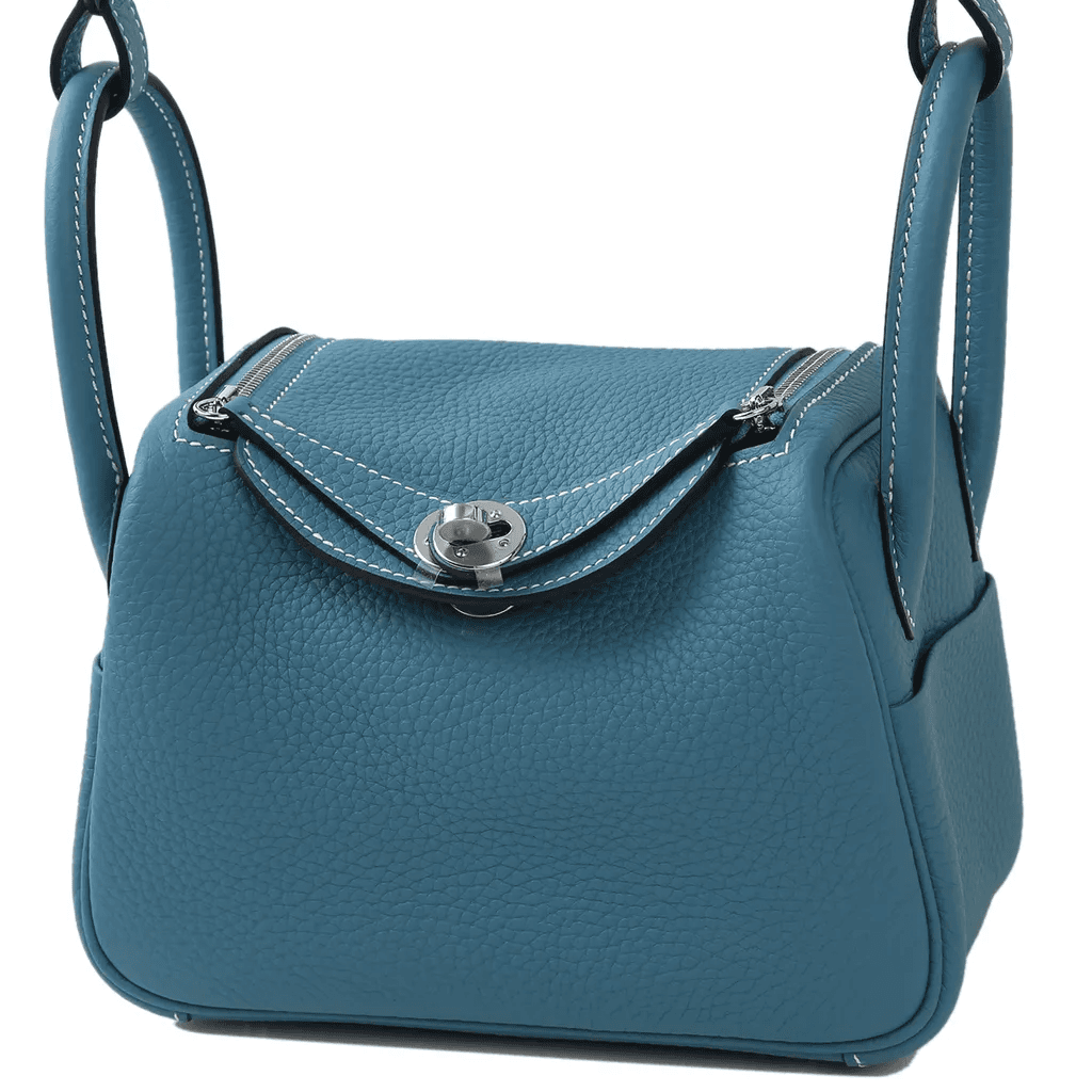 Сумка через плечо HERMES Lindy 19 Taurillon Clemence D2 NEW BLEU JEAN - изображение 2