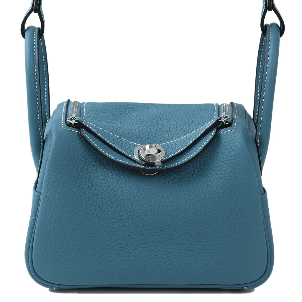 Сумка через плечо HERMES Lindy 19 Taurillon Clemence D2 NEW BLEU JEAN - изображение 1