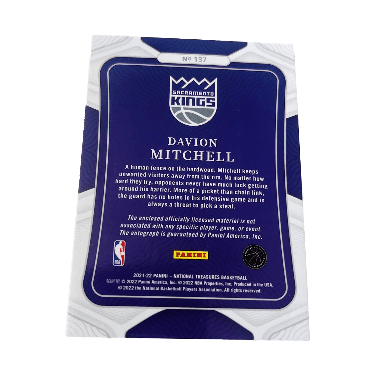 Коллекционные карточки PANINI 21-22 RPA 49 Patch Rc - изображение 2