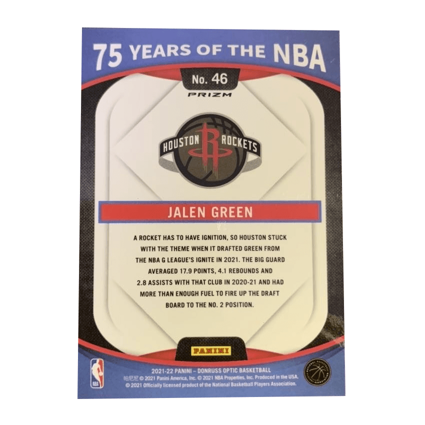 Коллекционные карточки PANINI 2021-22 prizm 75 RC - изображение 2