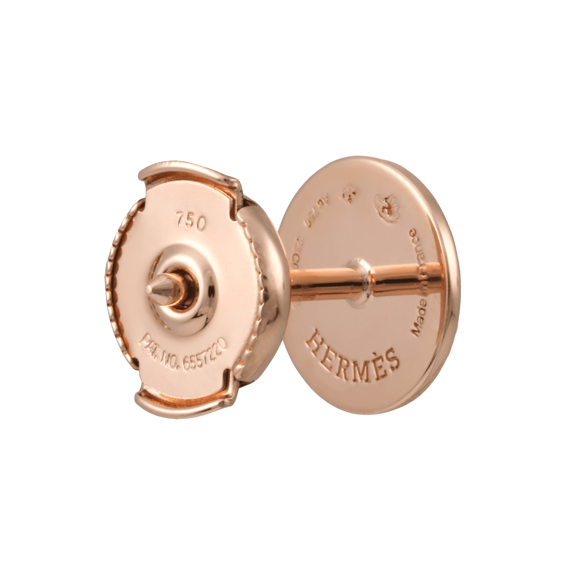 Серьги Hermes 18k Gold Earrings Rose Gold - изображение 3
