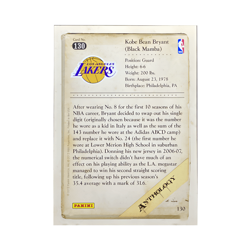 Коллекционные карточки PANINI 2012-13Kobe Anthology130 2006-07824 - изображение 2