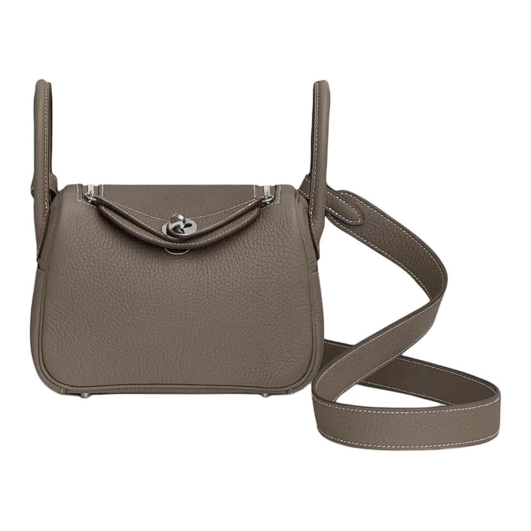 Сумка через плечо HERMES Lindy II mini Clemence 18 Etoupe - изображение 1