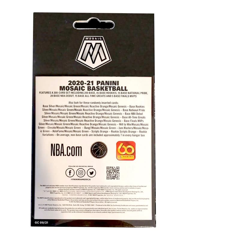 Коллекционные карточки PANINI NBA 2020-21 Mosaic Hanger Box - изображение 6