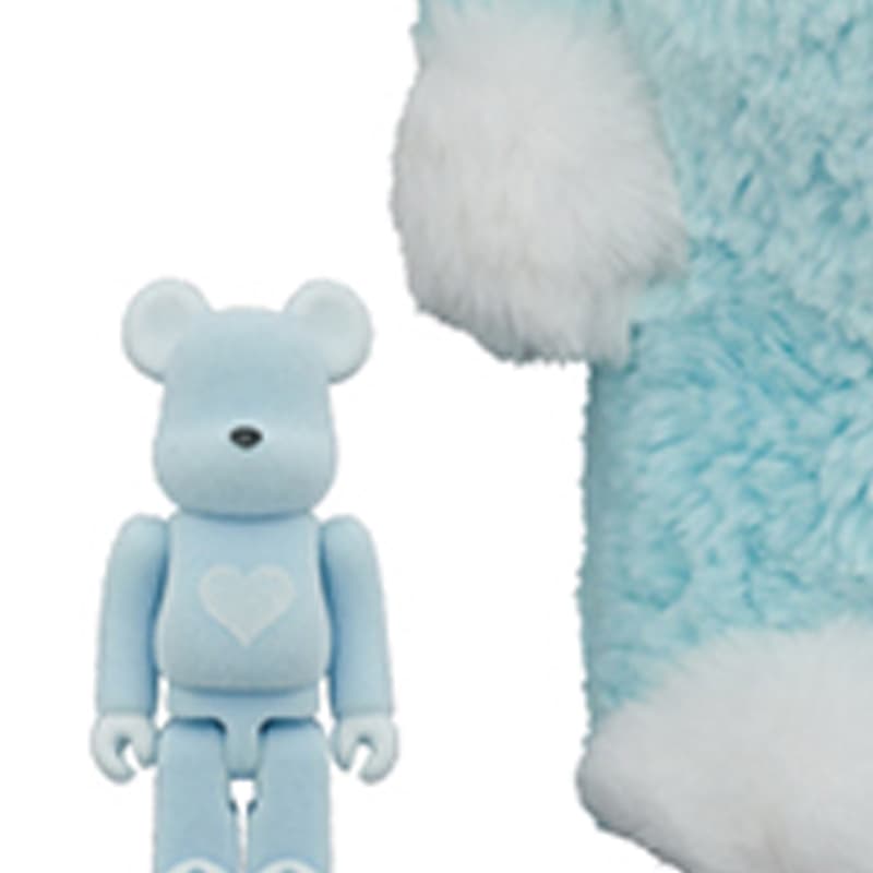 Фигурка BE@RBRICK x Valmuer Blue Heart Bear 100%400% - изображение 3