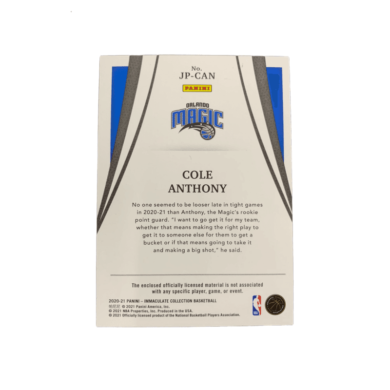 Коллекционные карточки PANINI 2020-21 IMM patch4050 - изображение 2