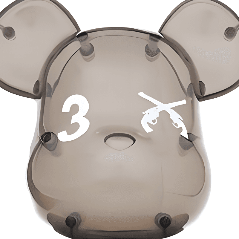 Фигурка BE@RBRICK x 3.Paradis Roarguns Transparent 100%400% - изображение 3