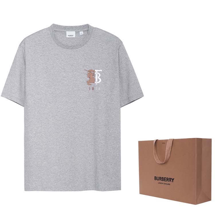 Футболка Burberry Equestrian Knight Logo Cotton T-Shirt Grey - изображение 3