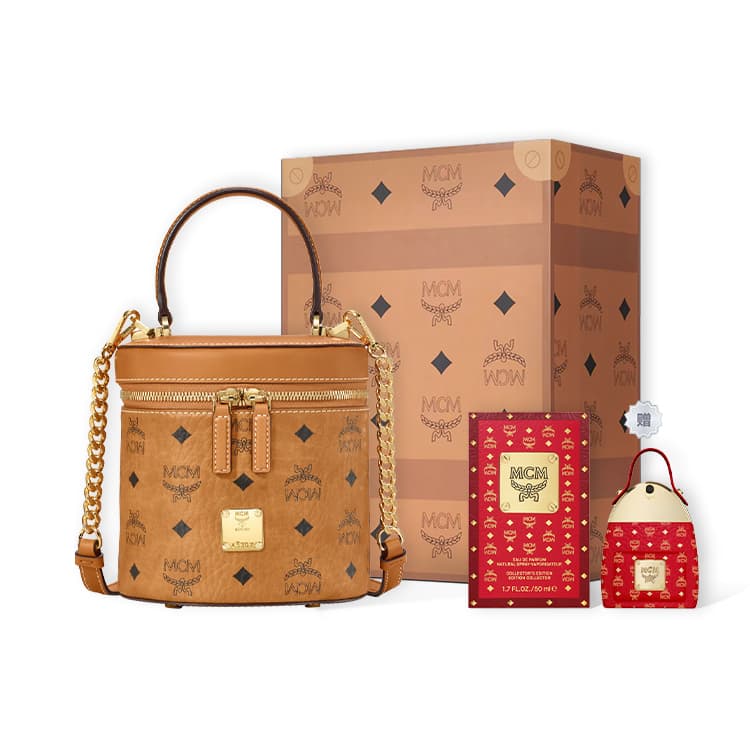 Сумка MCM Visetos Cylinder Bag Small Cognac - изображение 9