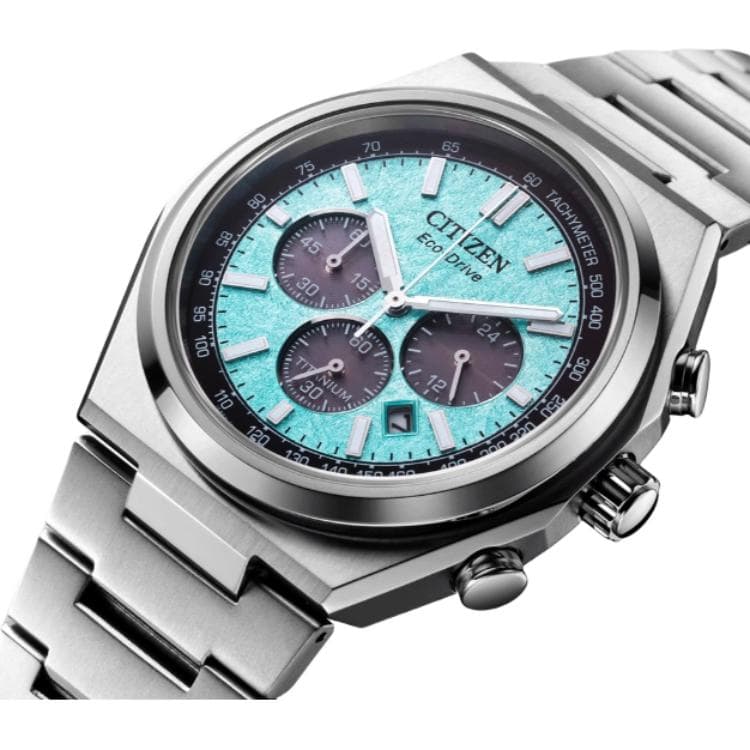 Часы Citizen 100m Eco-Drive Titanium Green Dial - изображение 3