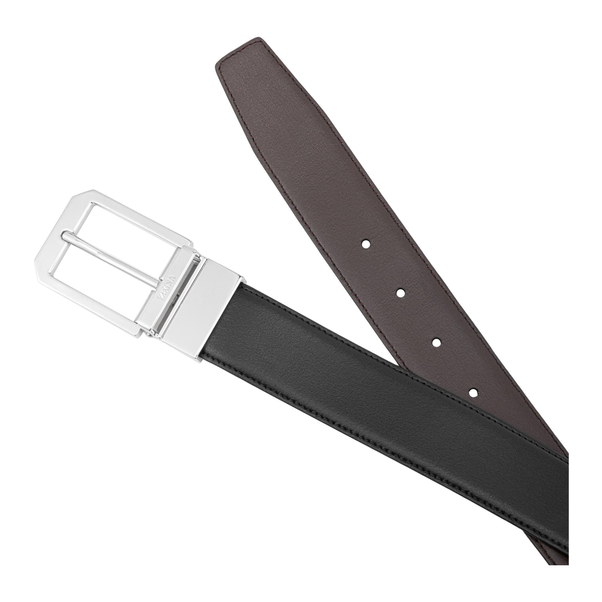 Ремень Zegna Leather Reversible Belt - изображение 5