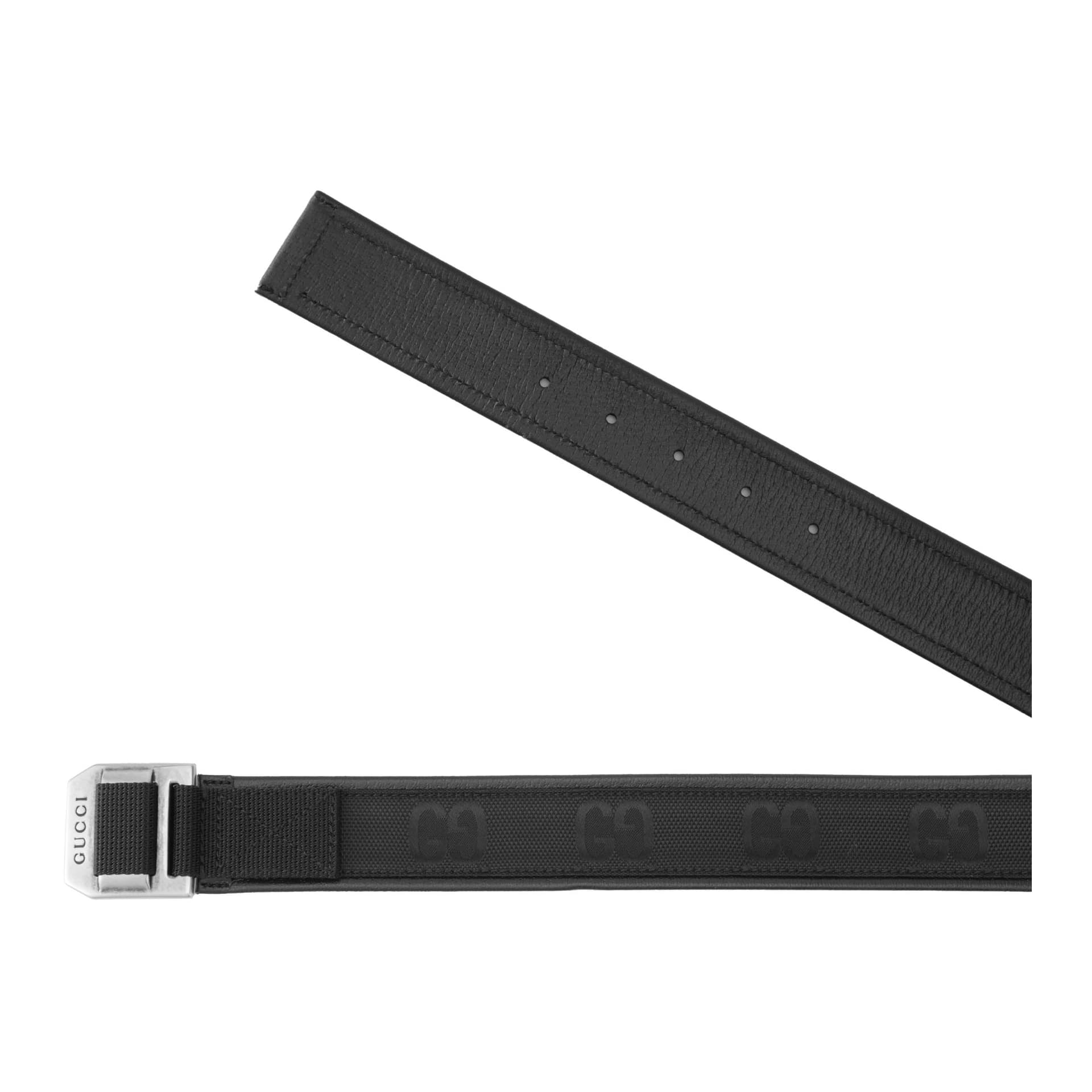 Ремень GUCCI GG Pattern Leather Belt Black 4cm - изображение 6