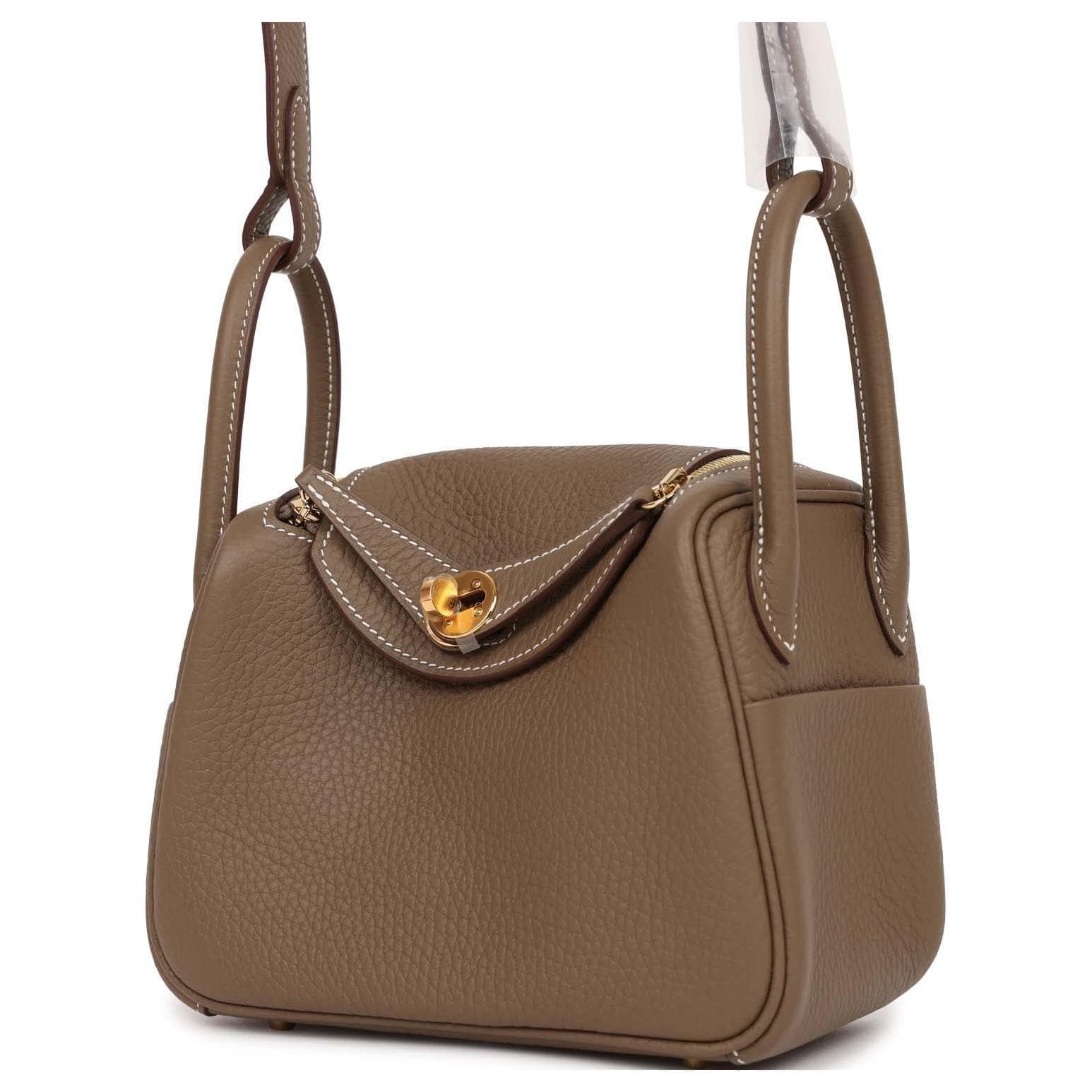 Сумка через плечо HERMES Lindy II mini Clemence 18 Etoupe - изображение 3