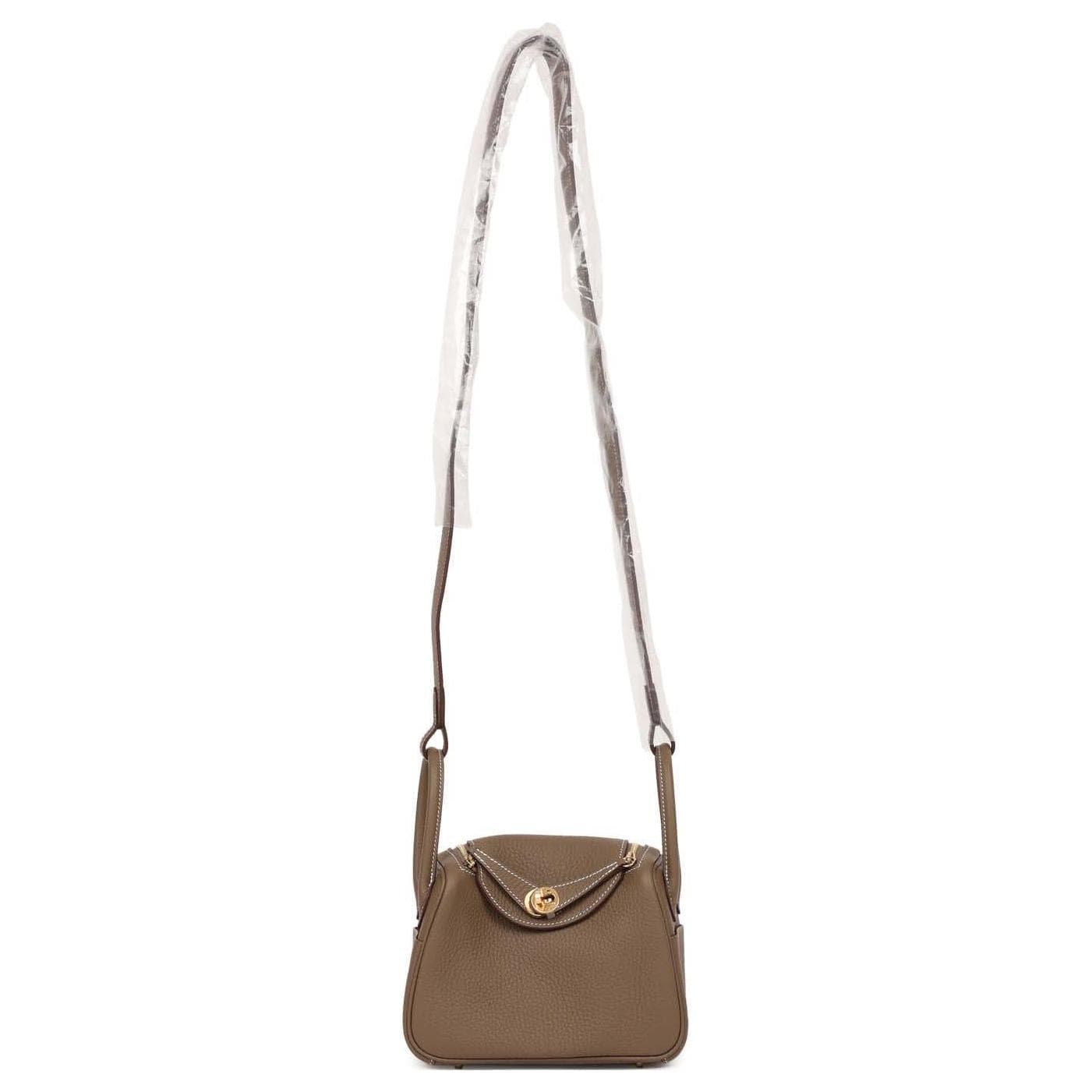Сумка через плечо HERMES Lindy II mini Clemence 18 Etoupe - изображение 2