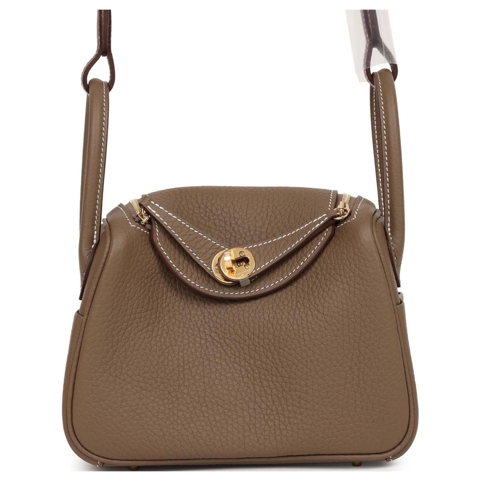 Сумка через плечо HERMES Lindy II mini Clemence 18 Etoupe - изображение 1