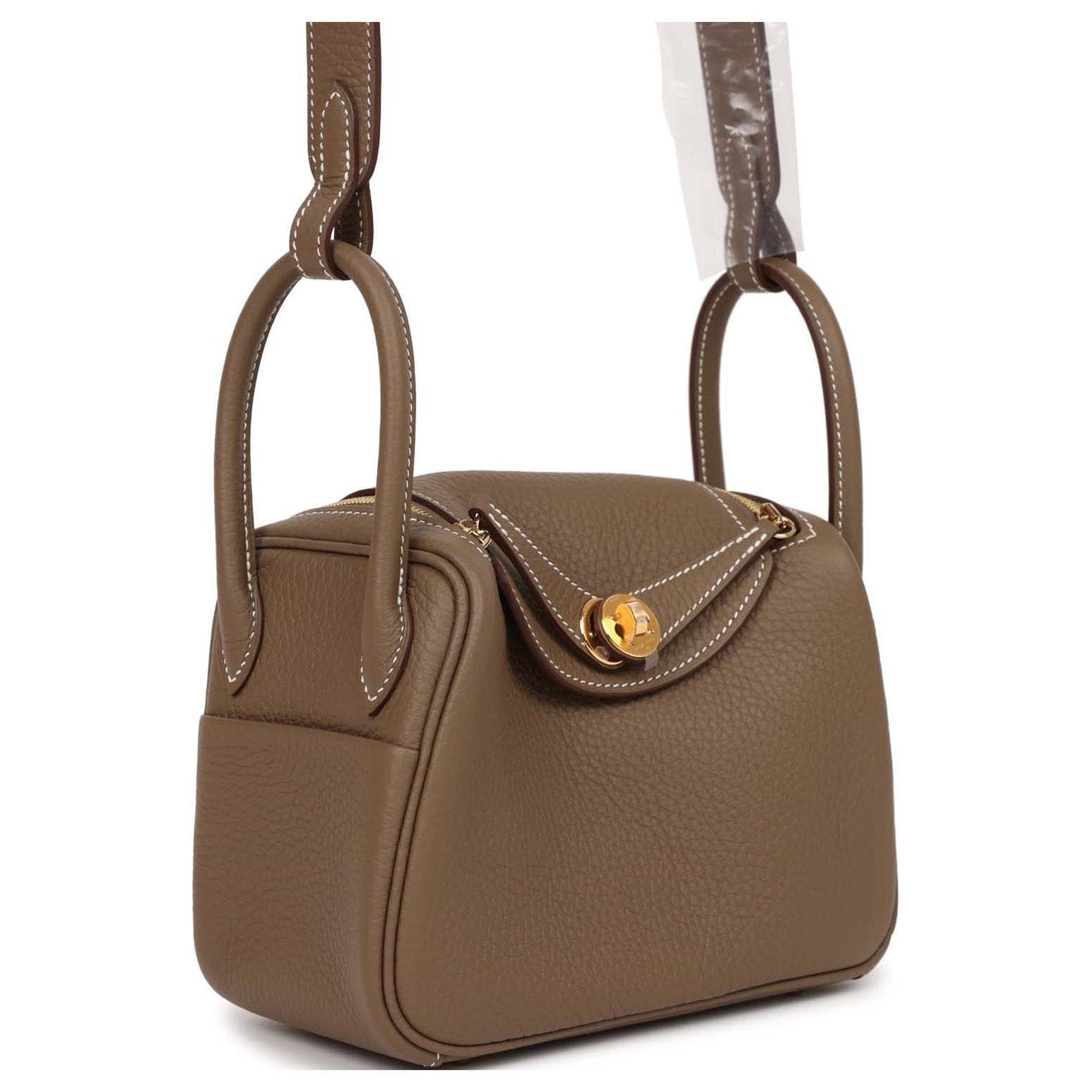 Сумка через плечо HERMES Lindy II mini Clemence 18 Etoupe - изображение 4