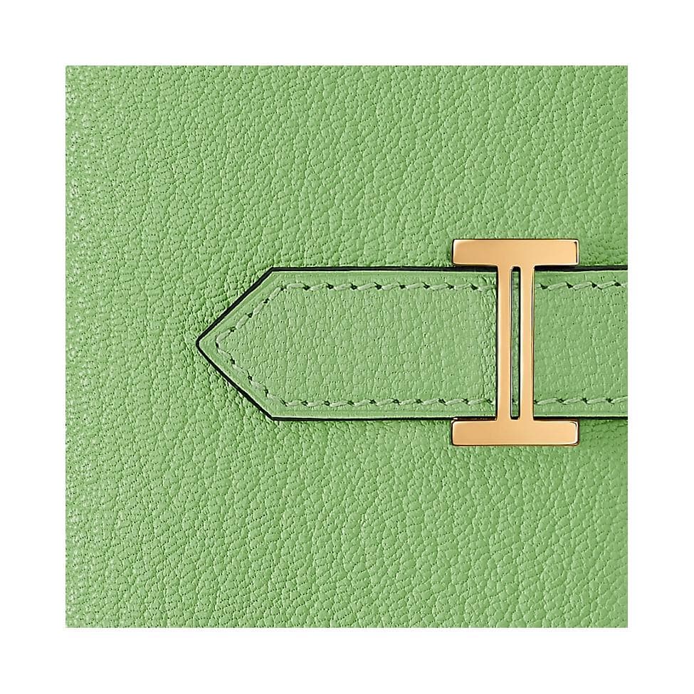 Кошелек HERMES Bearn Mini Chevre Mysore 3IVert Criquet - изображение 3