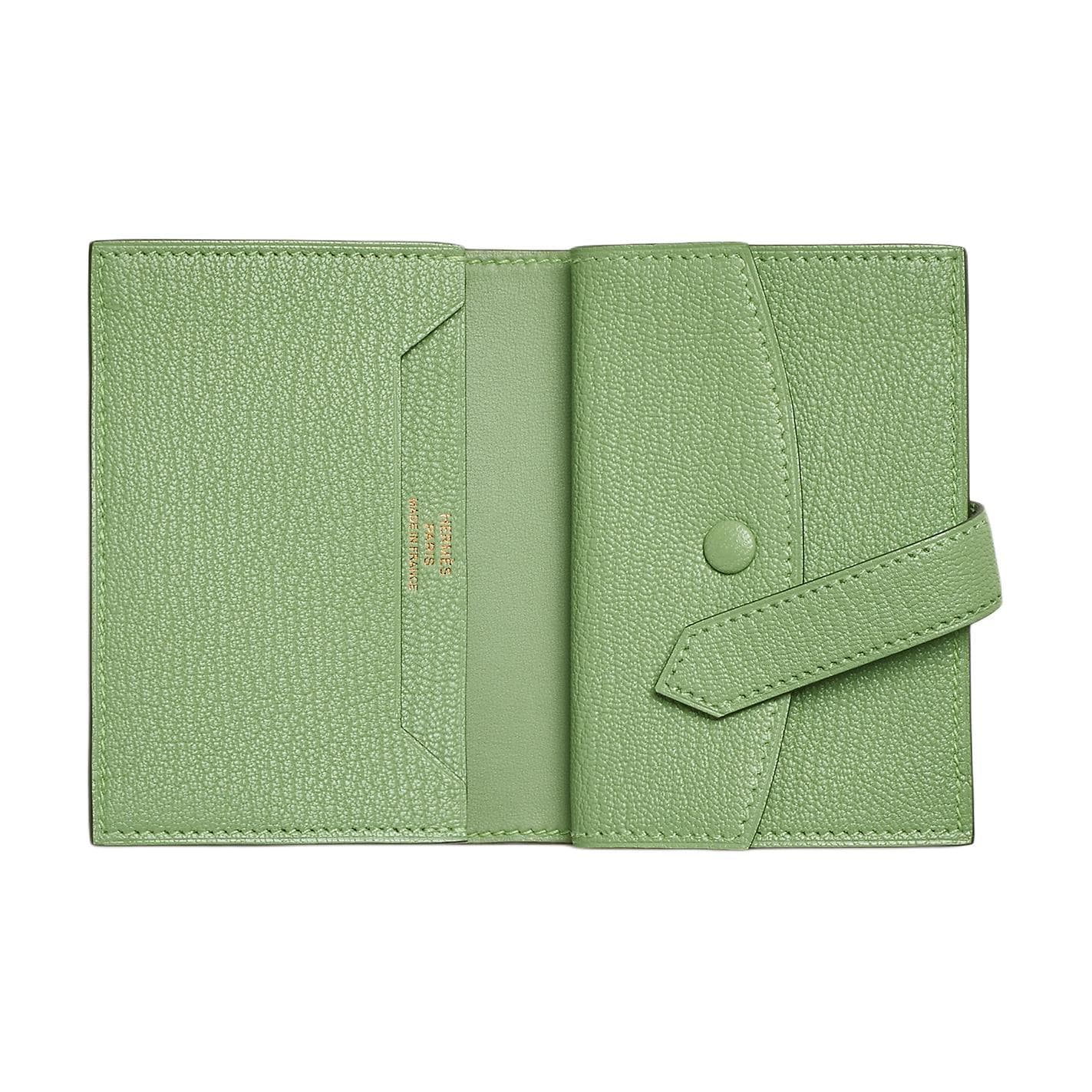 Кошелек HERMES Bearn Mini Chevre Mysore 3IVert Criquet - изображение 2
