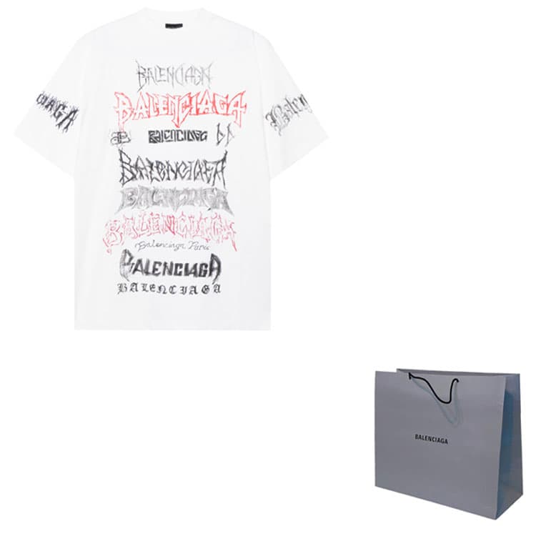 Футболка Balenciaga Logo Print T-Shirt White - изображение 3
