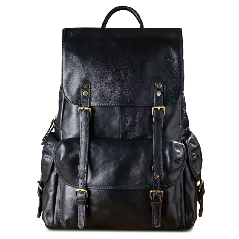 Рюкзак Simple&nature Vintage Leather Backpack Light Brown Black - изображение 4