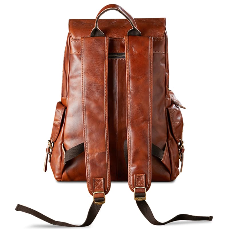 Рюкзак Simple&nature Vintage Leather Backpack Light Brown Black - изображение 3