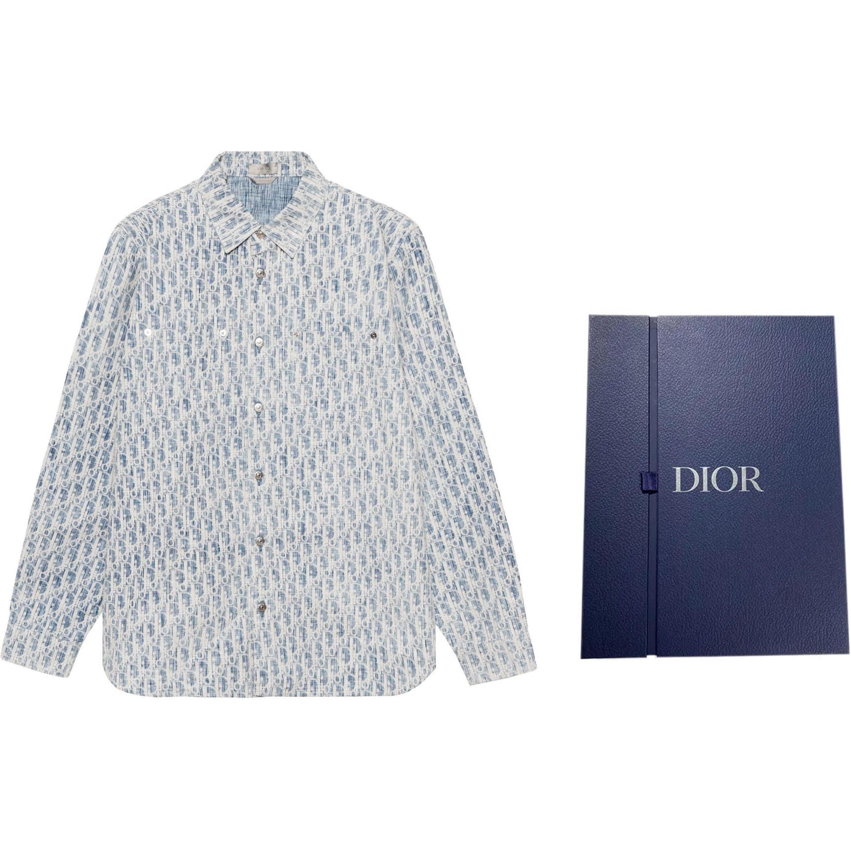 Рубашка DIOR Oblique Denim Shirt - изображение 4
