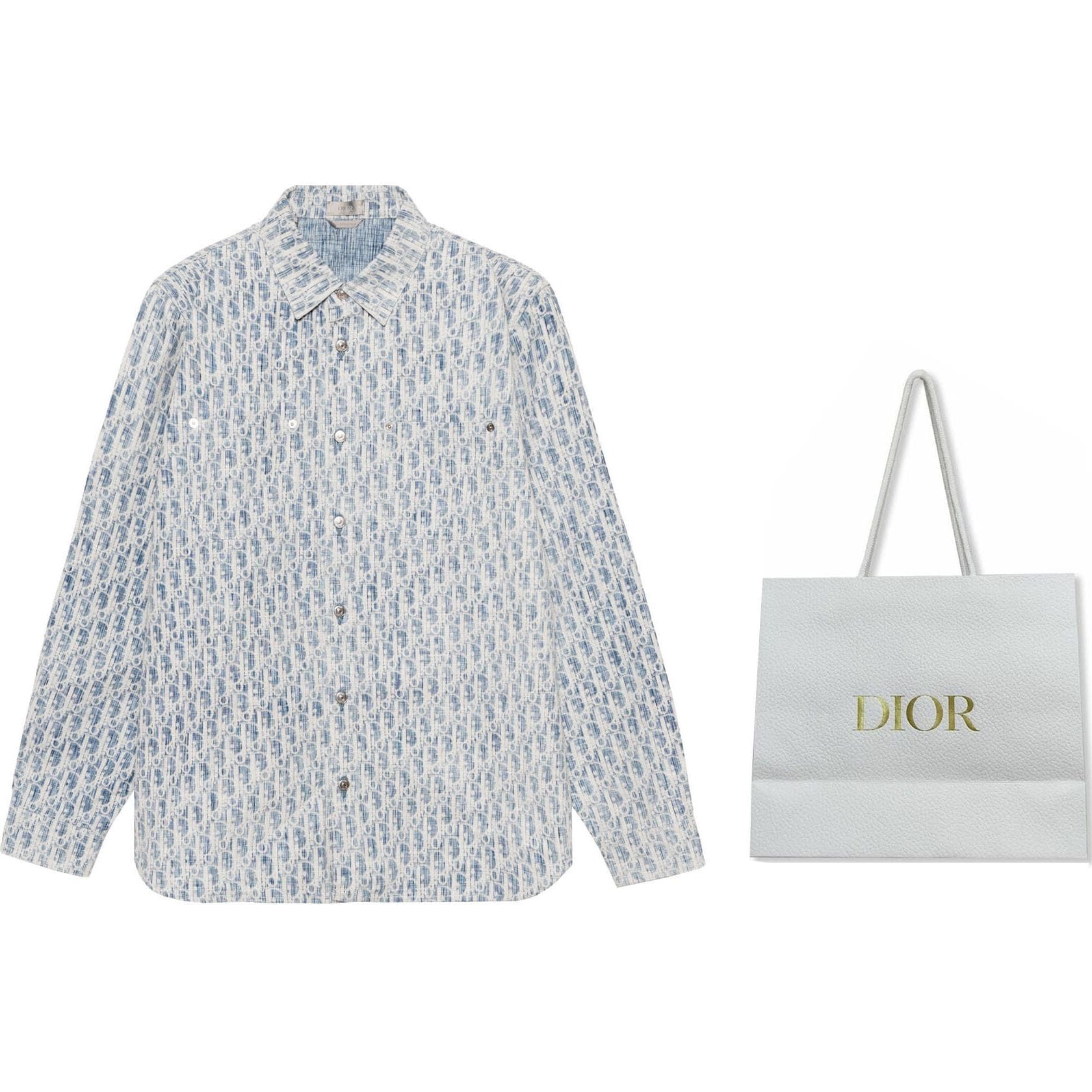 Рубашка DIOR Oblique Denim Shirt - изображение 3