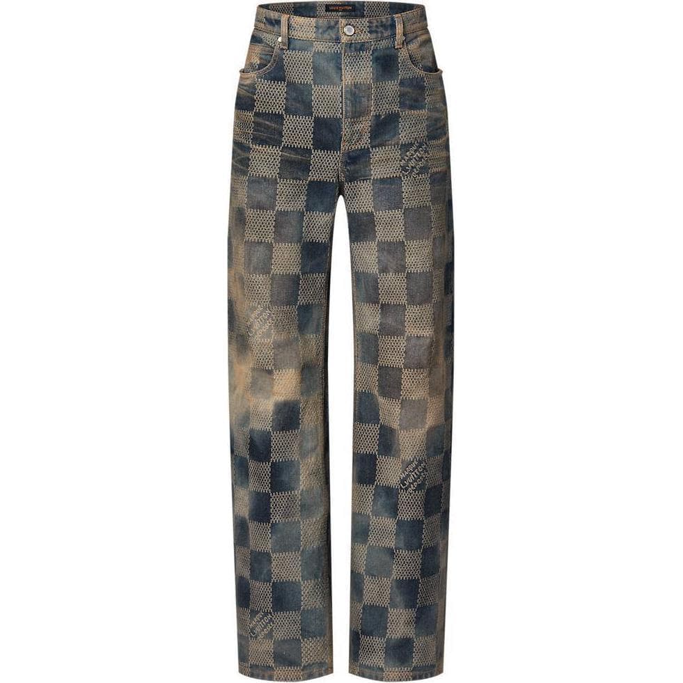 Штаны Louis Vuitton FW24 Logo Jacquard Straight Jeans - изображение 3