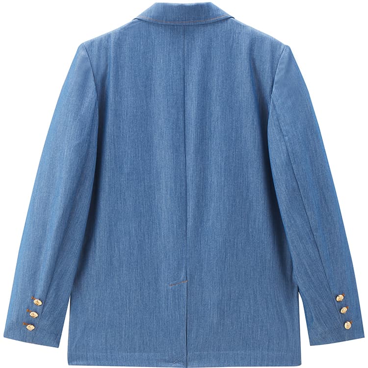 Peacebird Loose Single-Breasted Blazer Blue - изображение 2