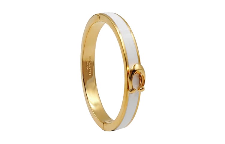 Браслет COACH C Hinged Bangle White/Gold - изображение 2