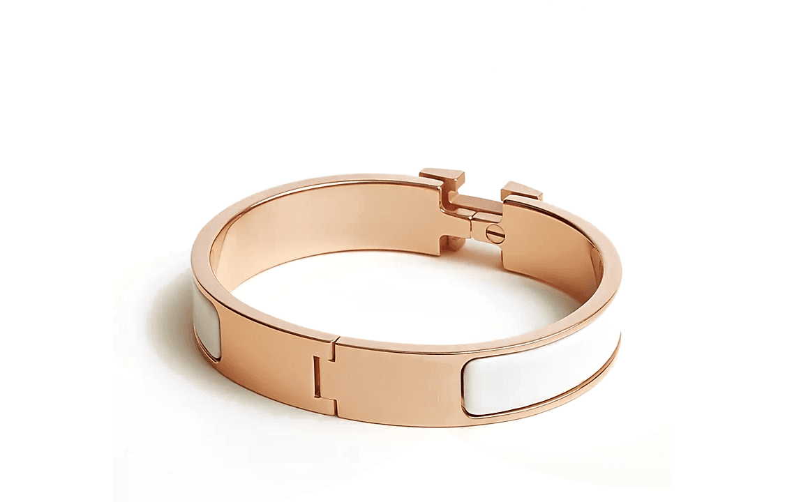 Браслет Hermes Clic H Bracelet White/Rose Gold - изображение 2