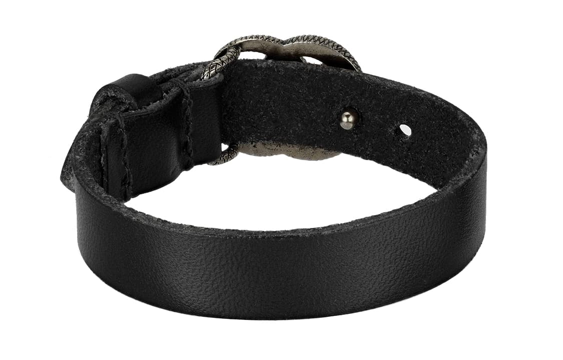 Браслет Gucci Double G Leather Bracelet Black - изображение 2
