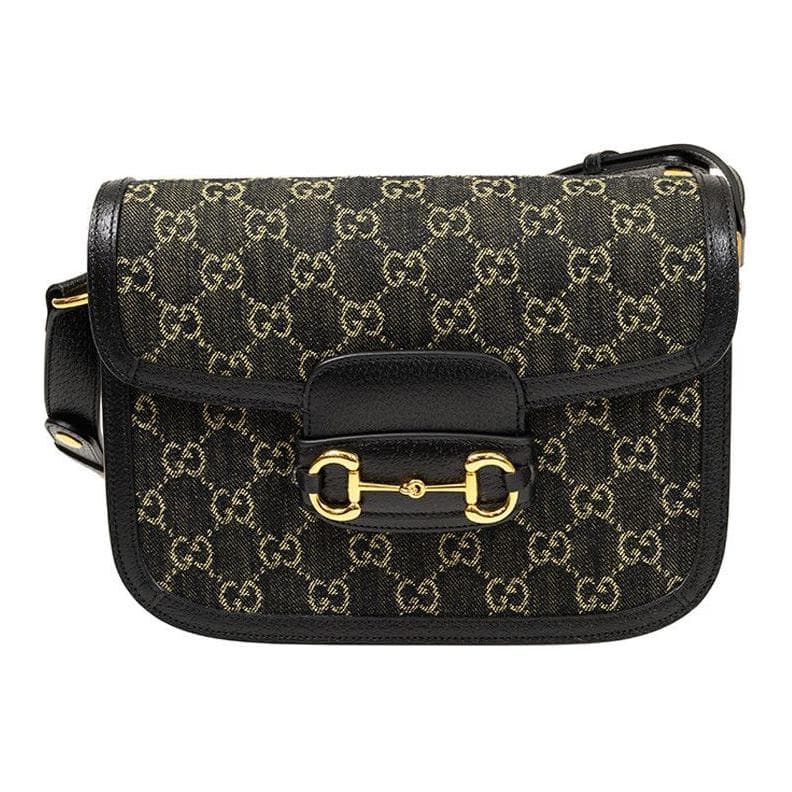 Сумка через плечо GUCCI Horsebit 1955Denim Logo - изображение 1