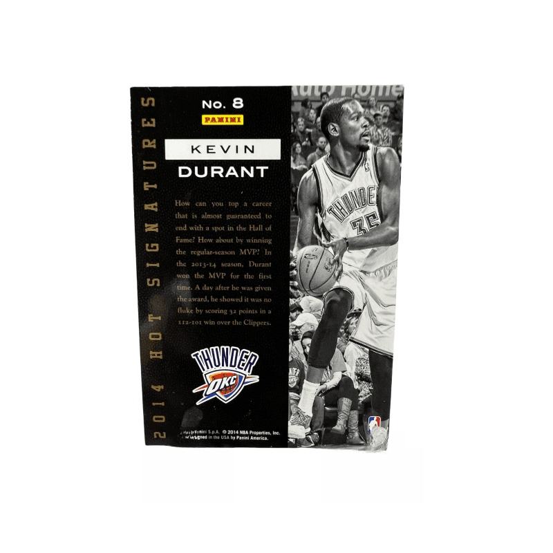 Коллекционные карточки PANINI THUNDER Кевин Дюрант Цвет KD Золото Подпись Подпись Редкая карта Спортивные карточки 1 шт - изображение 2