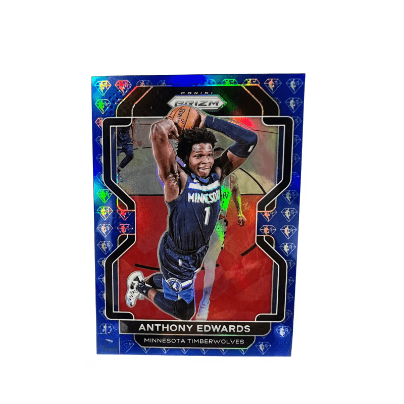 Коллекционные карточки PANINI Minnesota Timberwolves Эдвардс Хуази Синий бриллиант FOLD Рефракция BIG Slam Dunk Спортивные карточки 1 шт - изображение 1