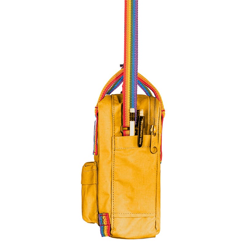 Сумка через плечо Fjallraven Kanken 2,5L Спортивные туристические сумки из винила охра многоцветный радужный унисекс - изображение 2